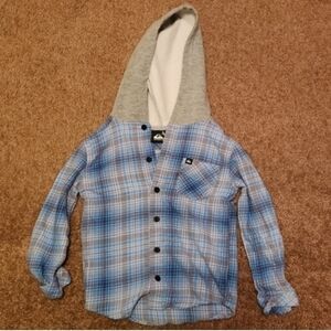 Kids Plaid Quiksilver Hooded Shirt